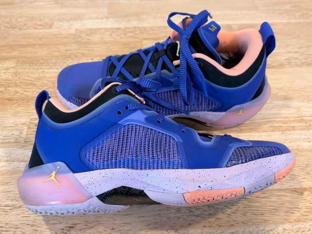 Nike Air Jordan 37 Low 'Till Dawn' Blue and Pink Basketball Shoes
